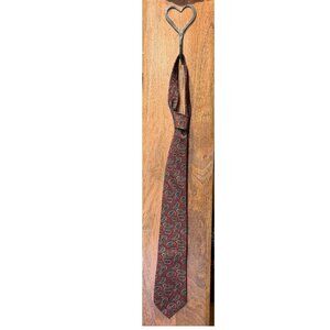 **Classic Tie **  Burgundy with Paisly Olive Green Patten  [57" x 3 1/2"]
